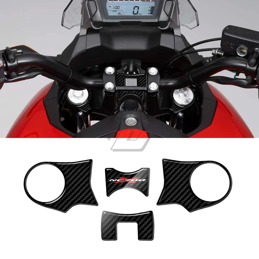 Para Honda NC700 NC700X 2012-2015 Defensor de yugo triple superior con apariencia de carbono 3D