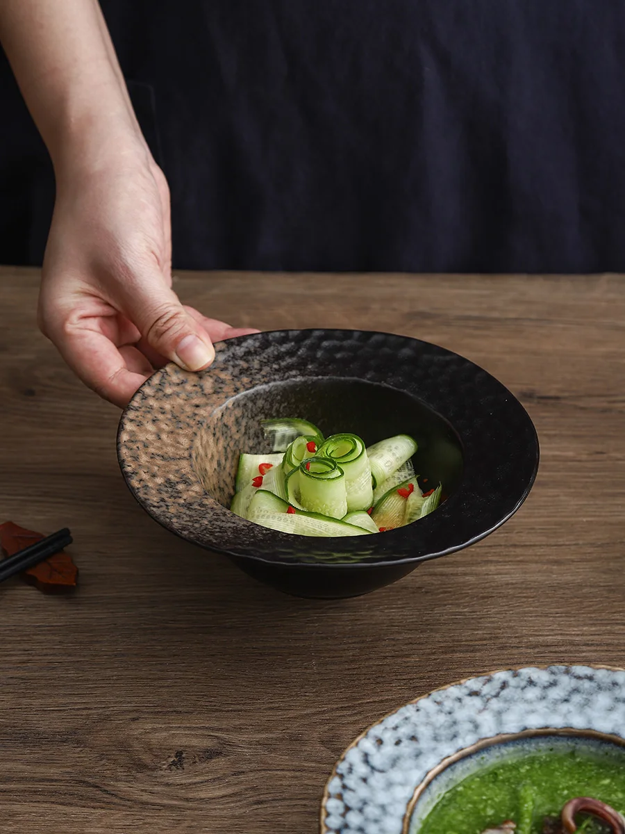 

Japanese-style tableware, flying saucer, straw hat plate, special-shaped high-value soup plate, commercial pasta bowl