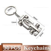 30Pcs Alloy F1 Keychain – Auto Model Key Chain for Racing Souvenirs and Events