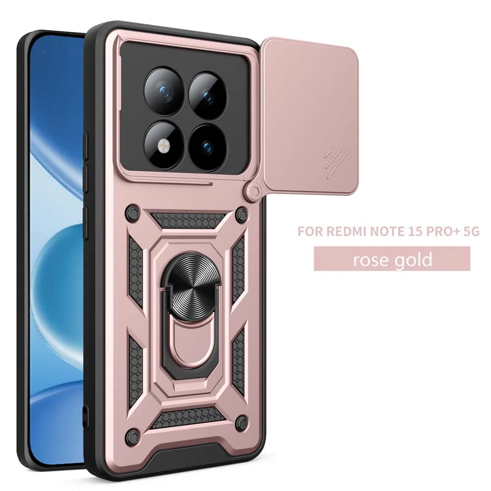 Stoßfeste Panzerhülle für Redmi Note 15 Pro / + Autohalterung Handyhülle für Redmi Note 15 4G 5G Kameraobjektivschutz Fundas