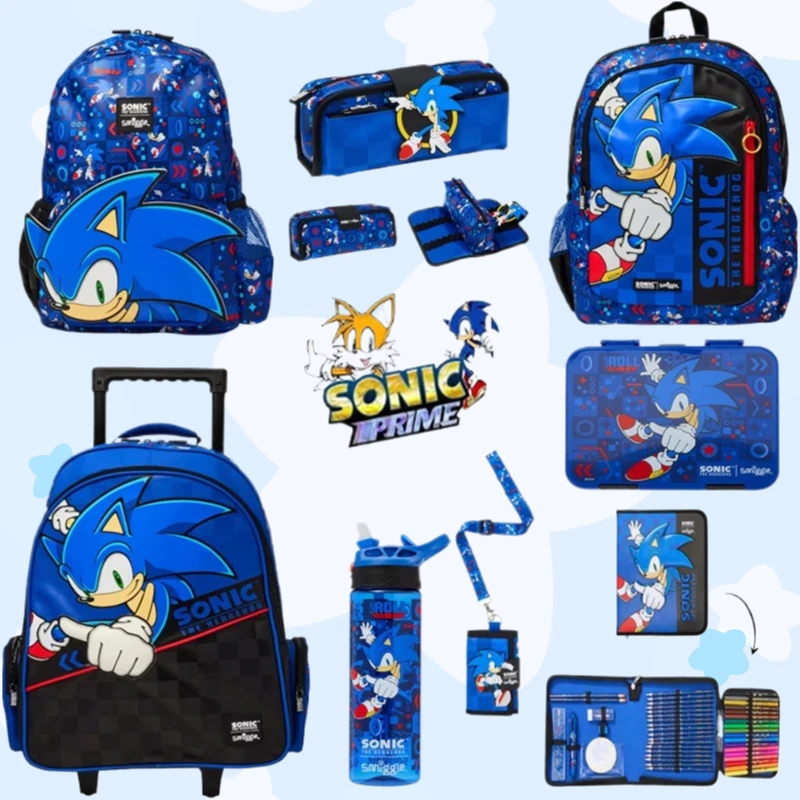 

Sonic Series Genuine Australia Smiggle School Bags Kids Trolley Bag Stationery Student Pen Case Lunch Bag Backpack Student Gift