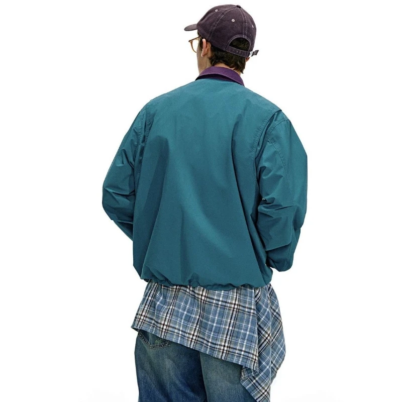 

Juspinice Men's Outdoor Mountaineering Coat Summer Contrasting Turn-down Collar Retro Jacket Loose Casual Long Sleeve Jacket Top