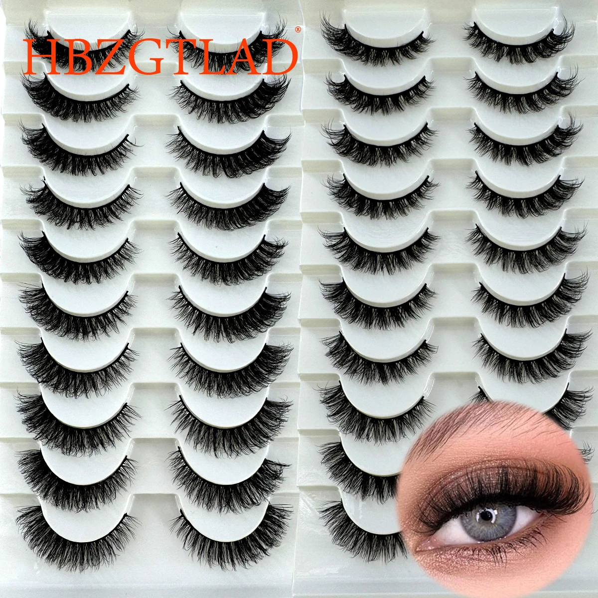 Faux cils longs naturels en vison, extension de cils 3D, œil de chat, maquillage, beauté, nouveau, 10 paires