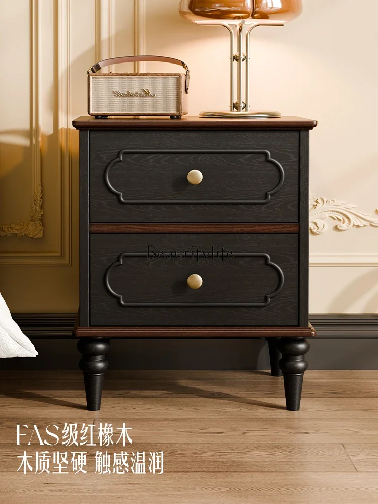 

ld14 French bedside table vintage solid wood storage cabinet