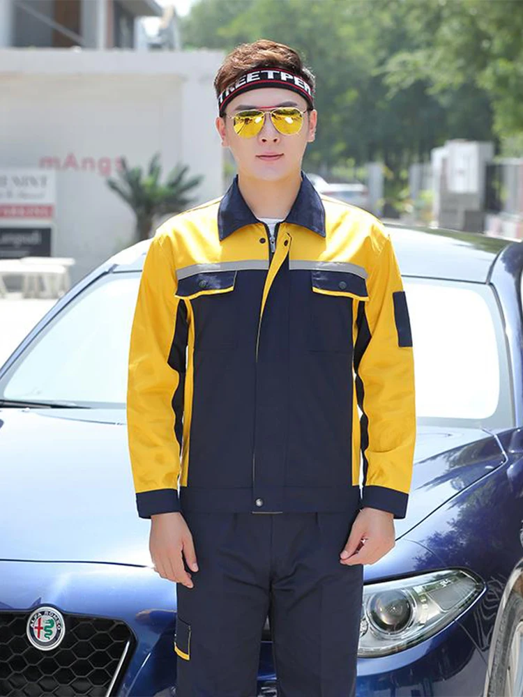 

Профессиональная мультипромышленная спецодежда, светоотражающая униформа с длинными рукавами, карманы для инструментов, комбинезон для механика, строительства, ремонта