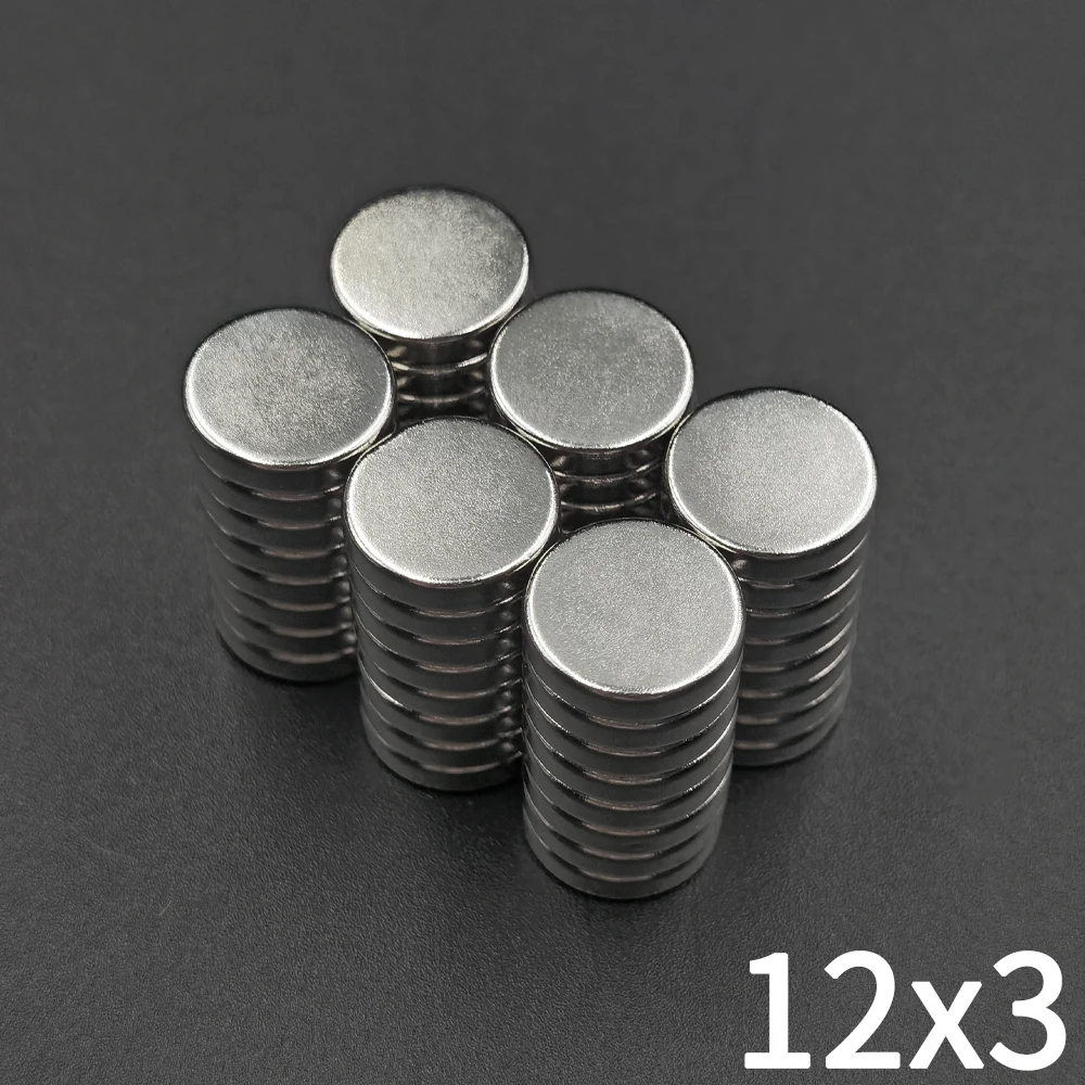 Runder Magnet, 12 x 3 mm, permanente, superstarke, leistungsstarke Magnetscheibe, verwendet für Kühlschränke und Büros für Kühlschränke, Heimwerker – Detail 5