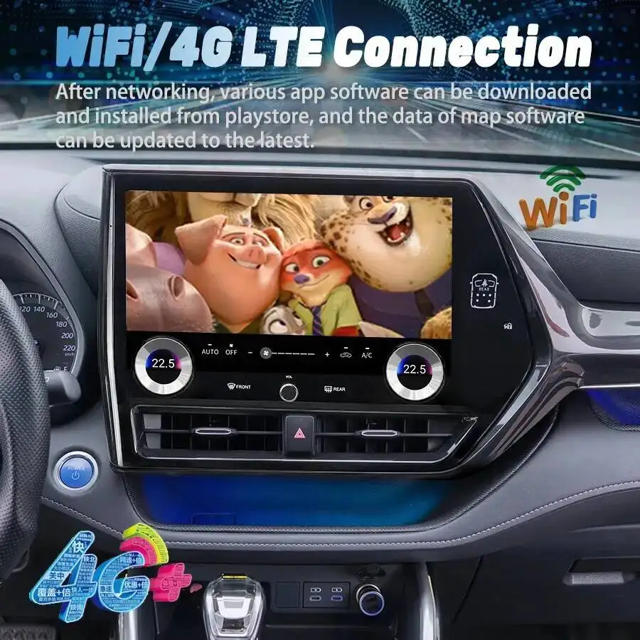 13.3'' For TOYOTA Highlander KLUGER 2K Screen Android Multimedia Video Player CarPlay Car Radio Navigation Head Unit 4G DSP WIFI