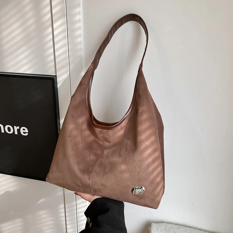 PU Fashion 2025 New Product Handbag Buckle Solid Color Simple New  Shoulder Bag Soft Trendy Western Style Commuter Tote Bag