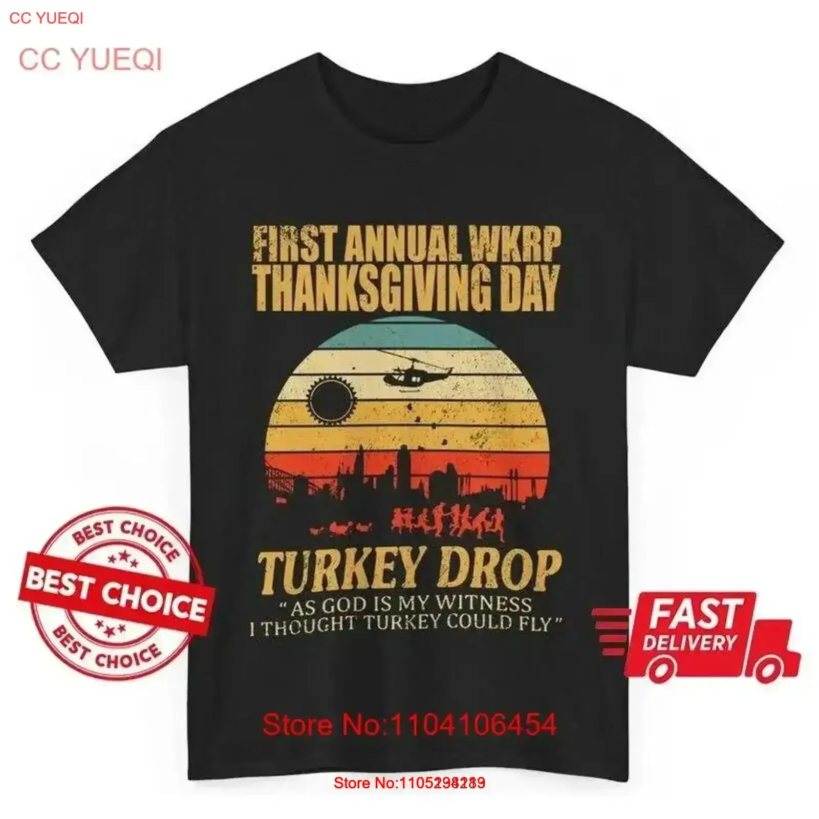 First Annual WKRP in Cincinnati Turkey Drop Thanksgiving Day T Shirt S 3XL vintage Washed Comfortable Stylish Slightly vintage