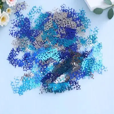 

1Pack 15G Birthday Party Confetti Blue Silver Decorations High Quality Reusable Create Delicate Appealing Atmosphere