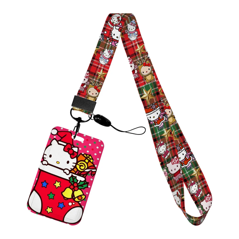 Christmas Hello Kitty Id Badge Holder Strap Bus Pass Access Slip Bank Credit Card Holder Retractable Reel Clip Xmas Gifts