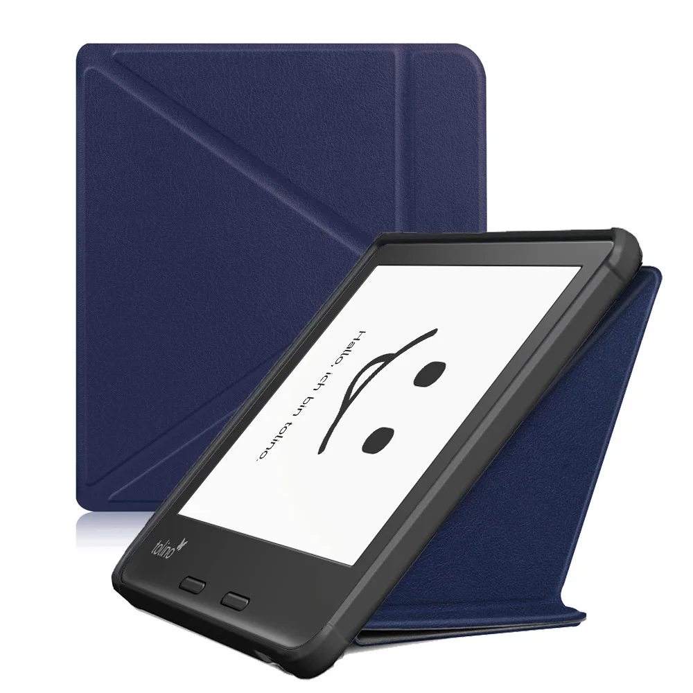 Stand Case for 7" Tolino Vision 6 e-Book, Y-fold Multi-angle Slim Durable Portable Leather Protective Sleeve with Soft TPU Shell