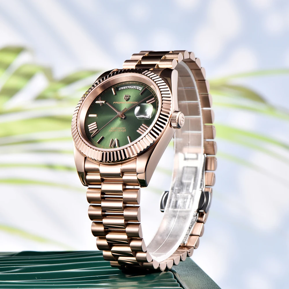 2025 جديد PAGANI DESIGN DD36 ساعات رجالية الذهب الوردي الفاخرة ساعة أوتوماتيكية للرجال ساعة اليد الميكانيكية AR الياقوت مقاوم للماء