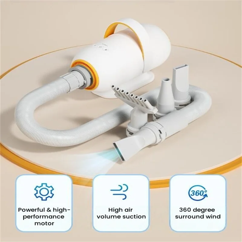منفاخ هواء ومجفف للحيوانات الأليفة متعدد الوظائف مع ‌ جهاز الاستنشاق على الطاولة، مكنسة كهربائية عالية السرعة لشعر الكلاب، معدات تجميل الكلاب