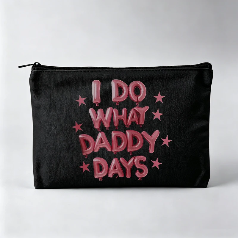 Women's Slogan-Style Graphic Makeup Bag, Casual Cosmetic Pouch for Daily Use