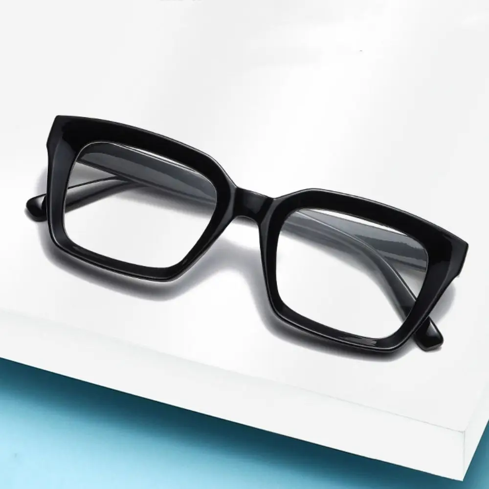 Transparent Anti Blue-ray Reading Glasses Square Shape Wood Stripes Presbyopia Eyeglasses Retro Lightweight Large Frame Eyewear
