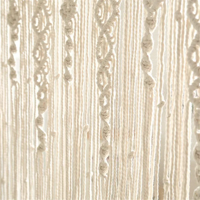 Hand-woven Macrame Door Curtain Bohemia Wall Hanging Tapestry For Home Window Doorway Bedroom Living Room Wedding Backdrop Decor