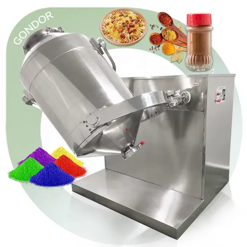 Rotate Movement Groundnut Stainless Steel Three-Dimensional Dry Powder Blender Tumbler Machine 3D Mixer