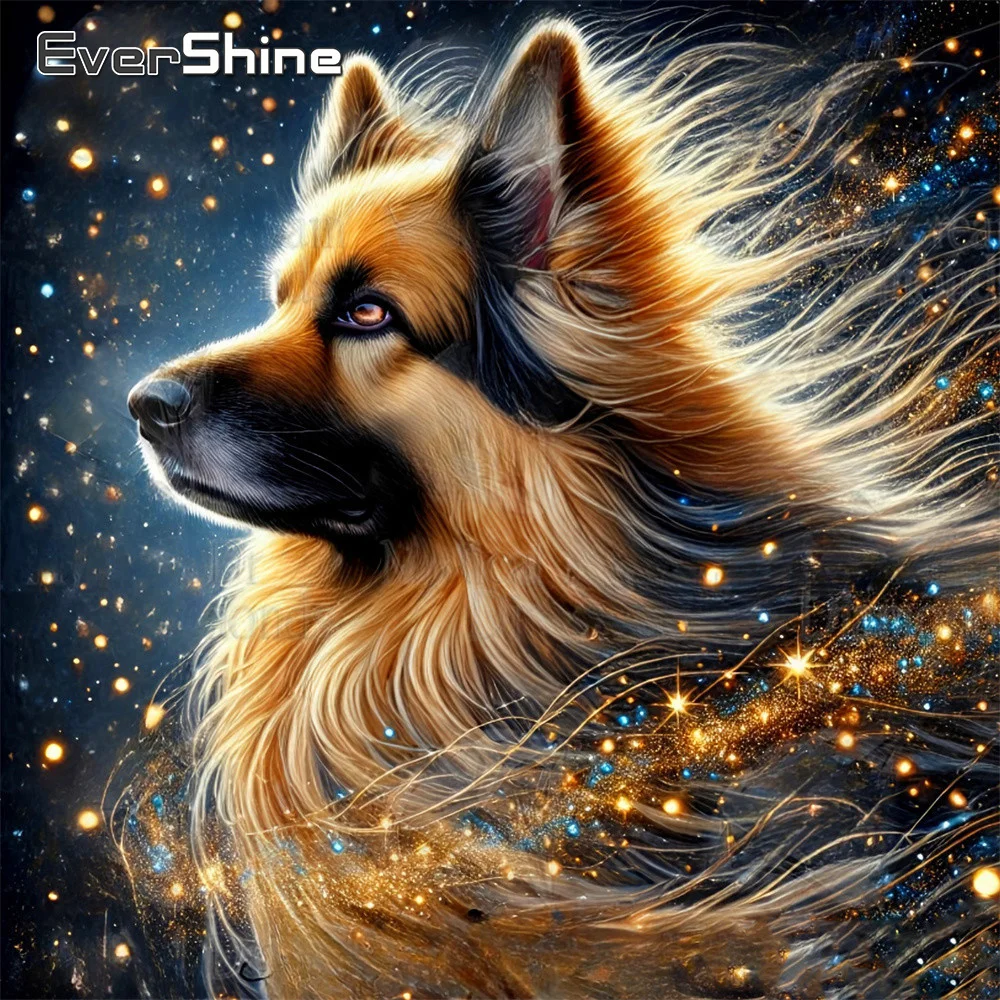 Evershine Diamantmalerei Hund Strass-Bild Kreuzstich-Set Stickerei Tier Vollflächiges Diamant-Mosaik Kindergeschenk