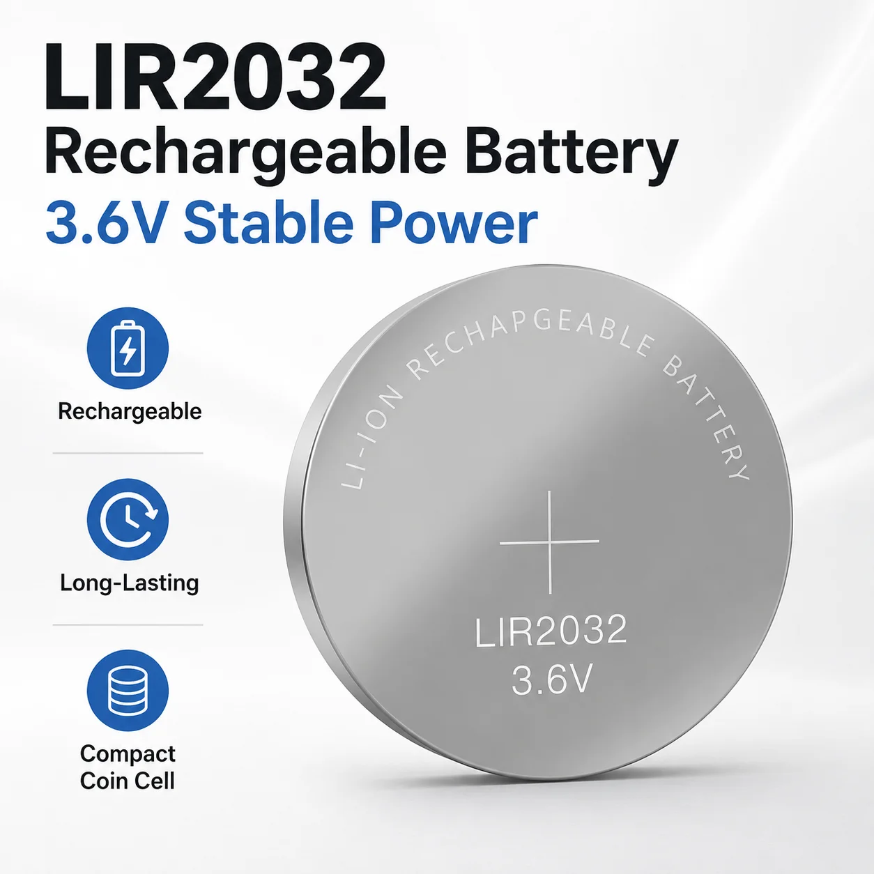 Rechargeable LIR2032 LIR2032H LIR1632 LIR2025 LIR2016 Lithium Button Coin Battery Long Lasting With Charger Kit Multi Size Batte