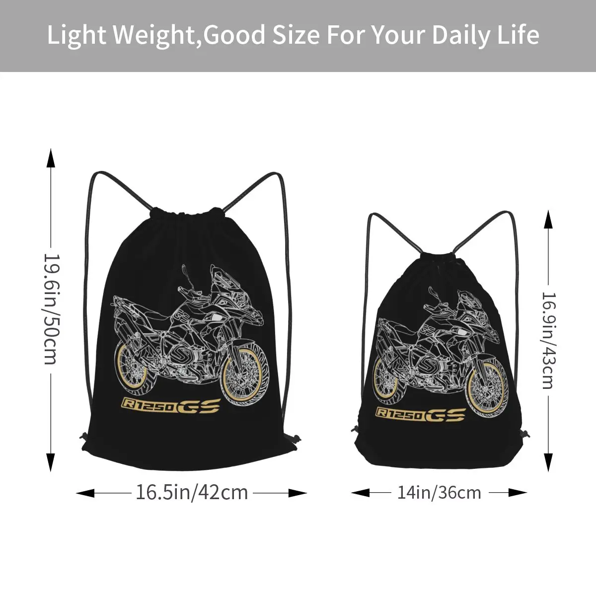 GS 1250 R 1250 Adventure Motorcycle Backpacks Fashion Drawstring Bags Sports Bag Book Bags for Man Woman School
