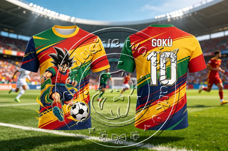 Hot Dragon Ball Little Goku No.10 Football Shirt 3D All Over Print Quick Dry Unisex Vintage Anime Trendy Sports Short Sleeve Top