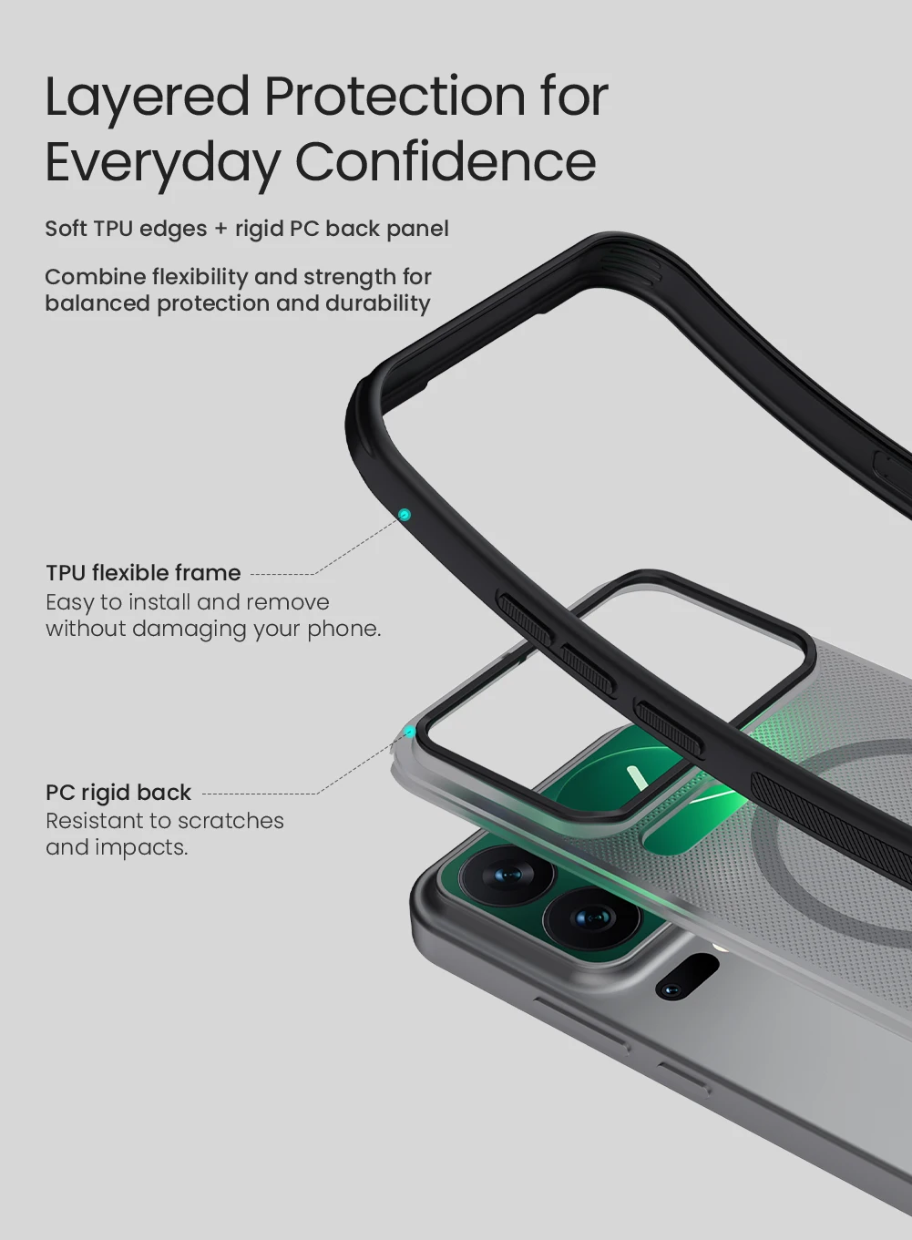 NILLKIN Schutzhülle für Xiaomi 18 Pro, passgenaue Hülle, magnetisch, super matt, mattes PC-Cover für Xiaomi 18 Pro – Detail 8