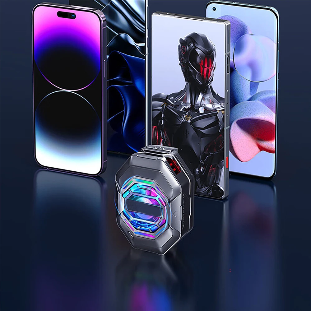 Dispositivo di raffreddamento universale con Clip posteriore per telefono da 27W con ventola di raffreddamento regolabile a velocità del vento con luce RGB accessori per telefoni cellulari 4pro
