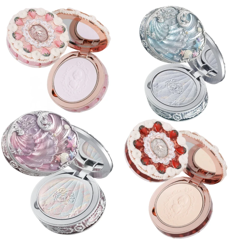 

Flower Knows Shell Pearl Collection Baked Powder Mixed Color Honey Powder Clear Matte Makeup Setting Powder Natural Bronze Glow