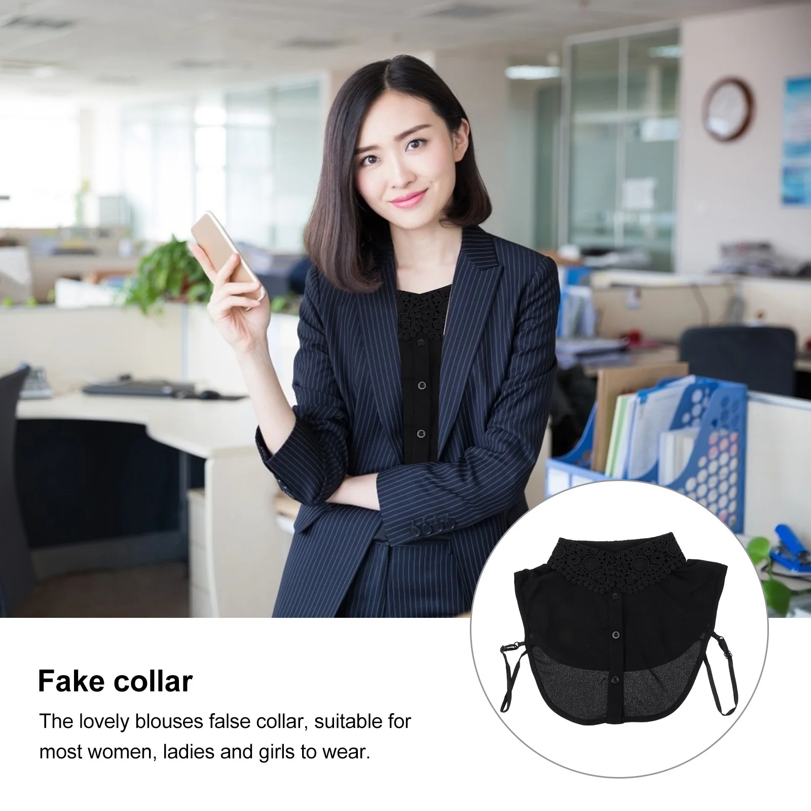 1Pcs All-Match Fake Collar Chiffon Shirt False Collar Detachable for Women Sweater T-Shirt Clothes Accessory Blouse Decoration