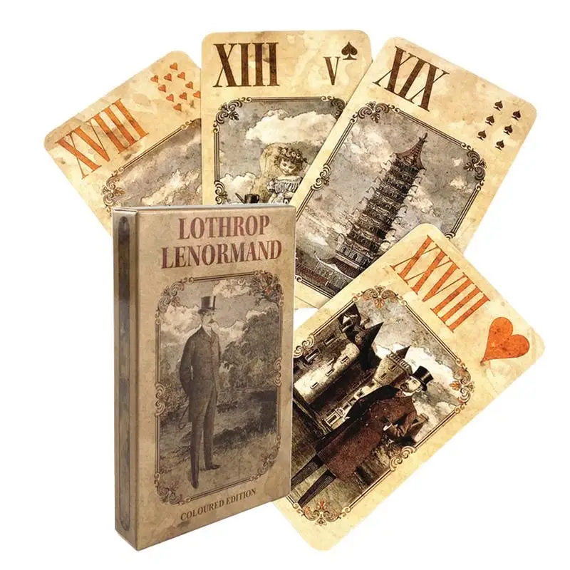 

Lothrop Lenormand Oracle Cards Fortune Telling Divination Tarot Deck English Version Family Party Leisure Table Game