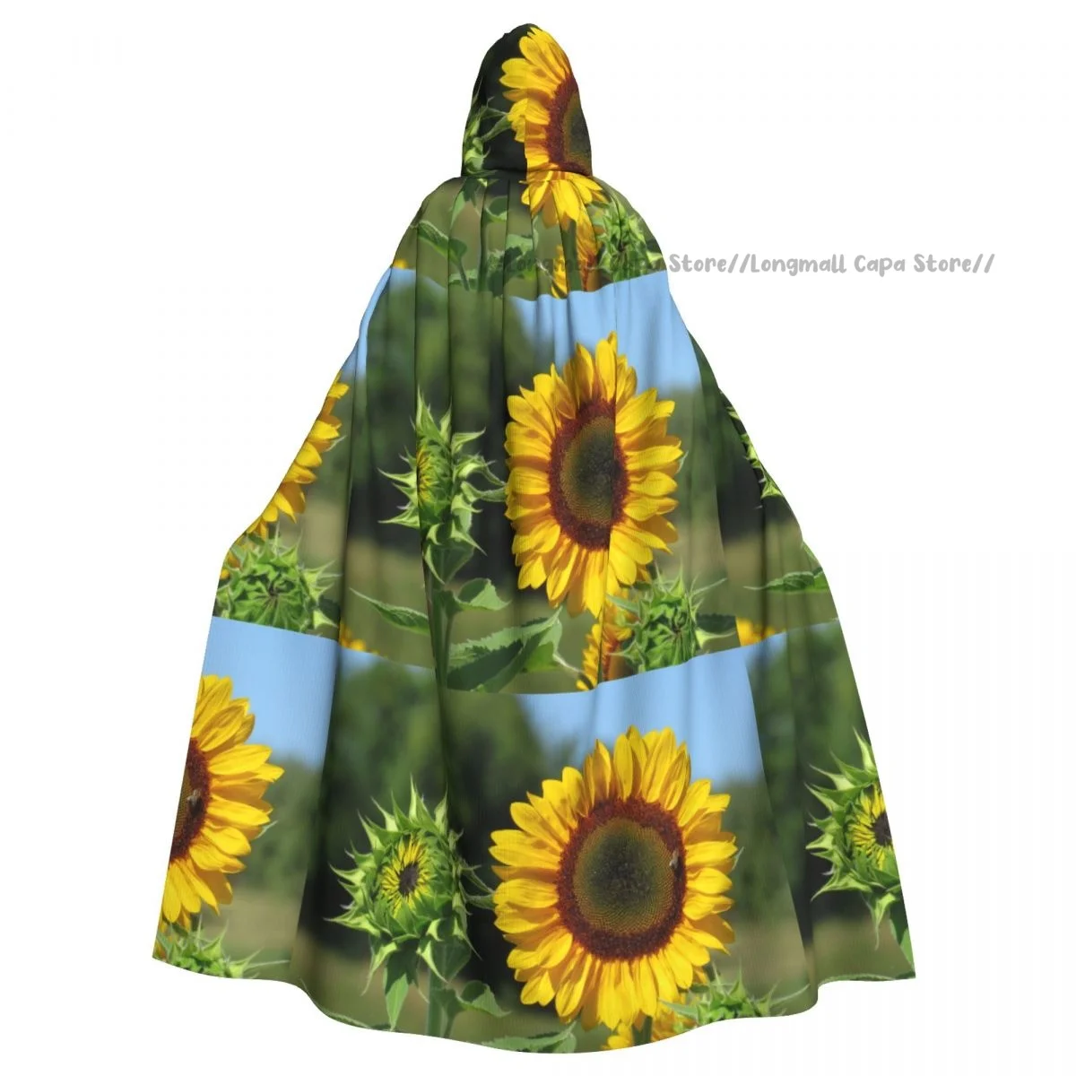 Witch Cloak Sunflower Halloween Cosplay Costume Unisex Adult Cloak Retro Ages Cape