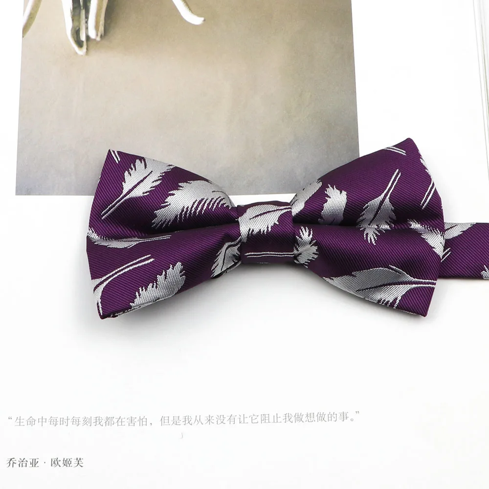 เนคไทดอกไม้ผ้าโพลีเอสเตอร์สำหรับผู้ชายทันสมัยอุปกรณ์แต่งงานเสื้อยืดคอกลมชายวินเทจ