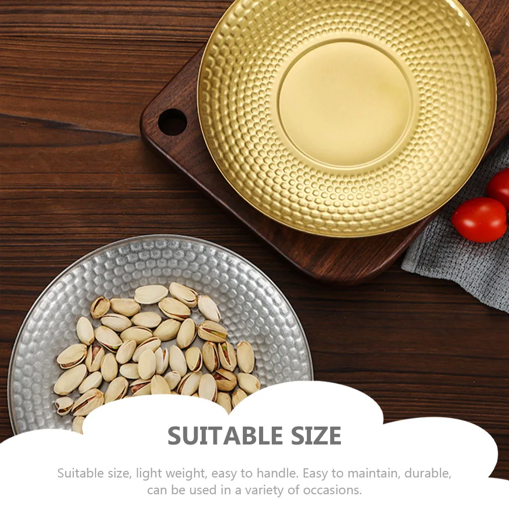 

Stainless Steel Tray Platter Creative Tableware Dry Fruit Plates Serving Tray Kitchen Bar Utensils Set Fruit Dessert Pan