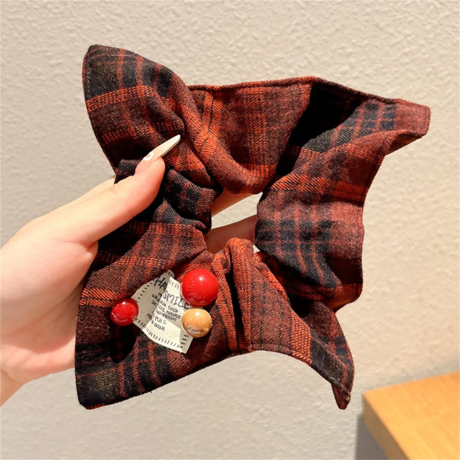 Retro francese nero bianco a pois raso pizzo tuba fasce donna temperamento delicato testa corda moda femminile partito legami dei capelli