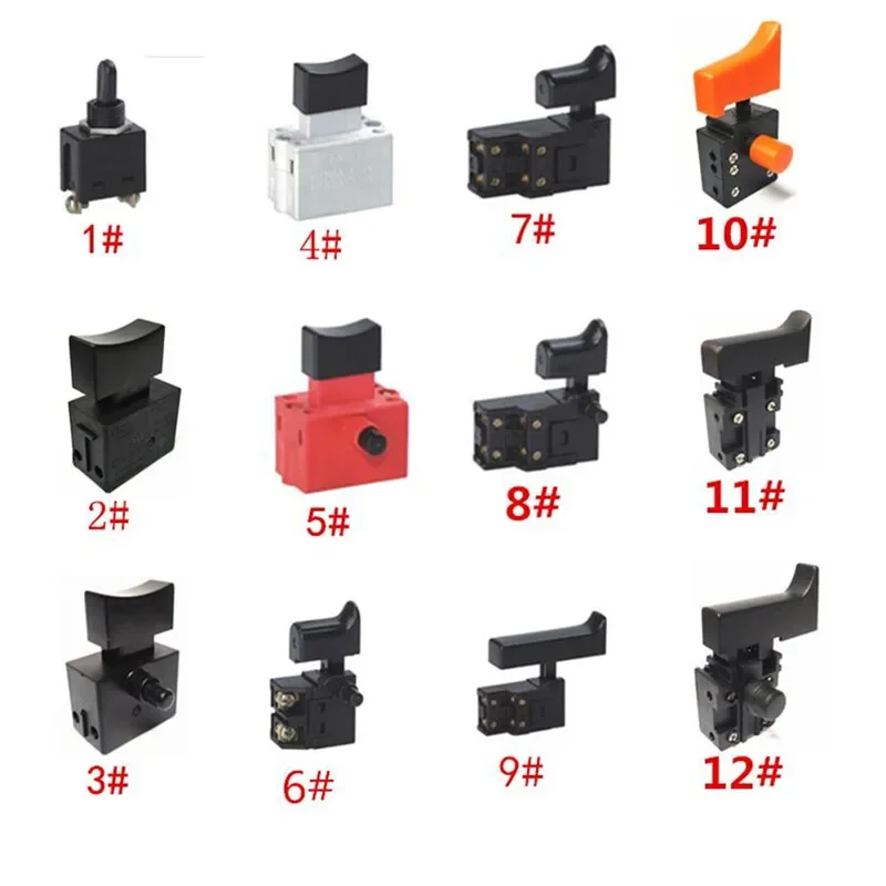 Miniature Power Tool Switch Speed Control Trigger Button for Angle Grinder Electric Hammer Impact Drill Equipment Accessories