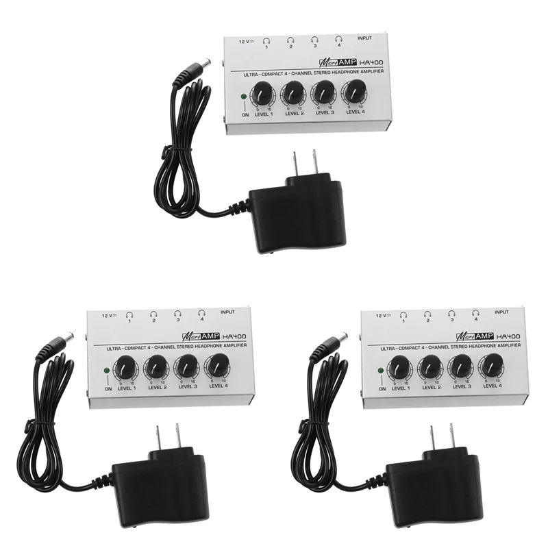 abvo-3x-ha400-4チャンネル超小型ヘッドホンオーディオステレオアンプマイクロアンプ