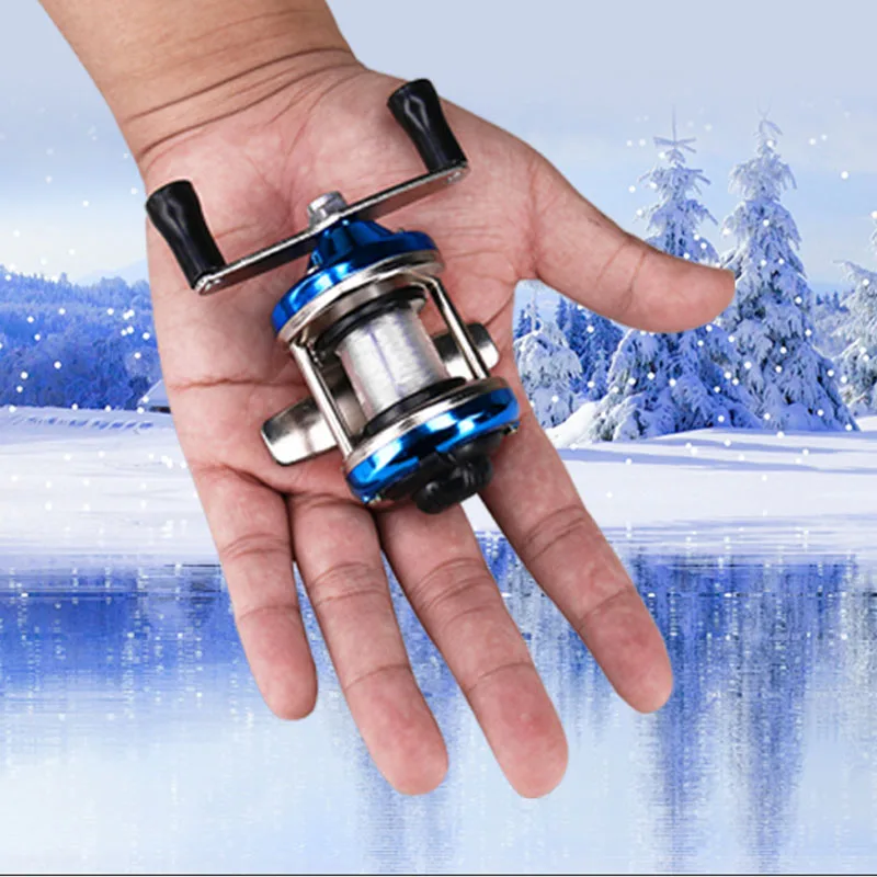 AI-SHOUYU Micro Drum Fishing Reel Winter Ice Fishing Wheel 1BB 3.0:1 Metal or Plastic Baitcasting Reels Bait Casting Reel