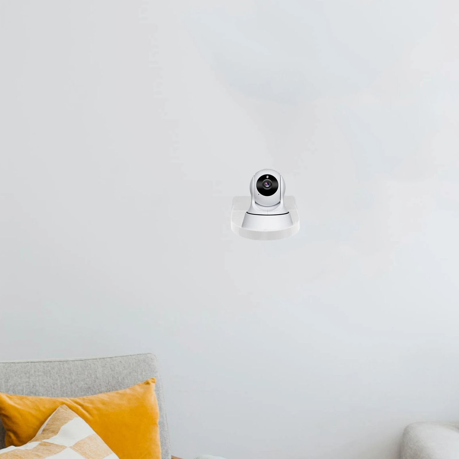 

Adhesive Camera Bracket White No Drill Security Wall Mount Shelf For Baby Monitor Ring Camera Holder Floating Storage Rack Easy