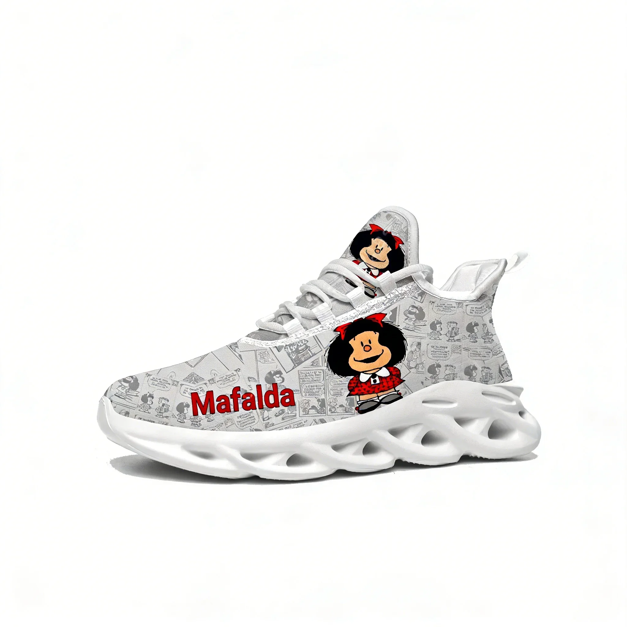 

Кроссовки Mafalda из кружевной сетки, плоские кроссовки, мужские и женские спортивные кроссовки для бега, высококачественная обувь с мультяшным дизайном на заказ