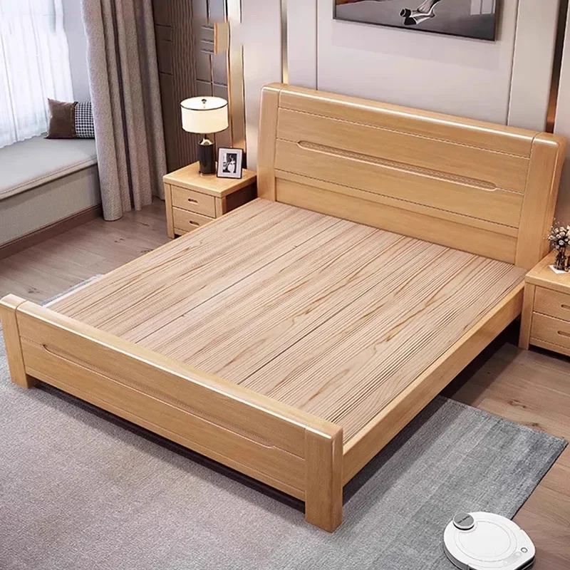 Storage Designer Double Bed Designer Wood Modern Full Size Twin Bed Frame Platform Wood Sleeping letto matrimoniale furniture