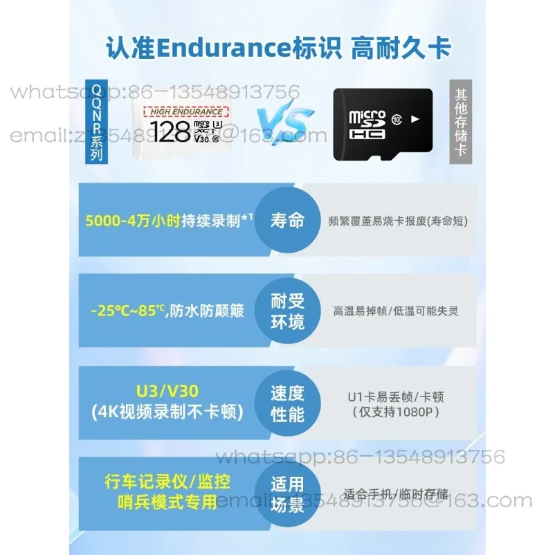 Driving recorder special memory card monitoring tf card camera memory sd white card