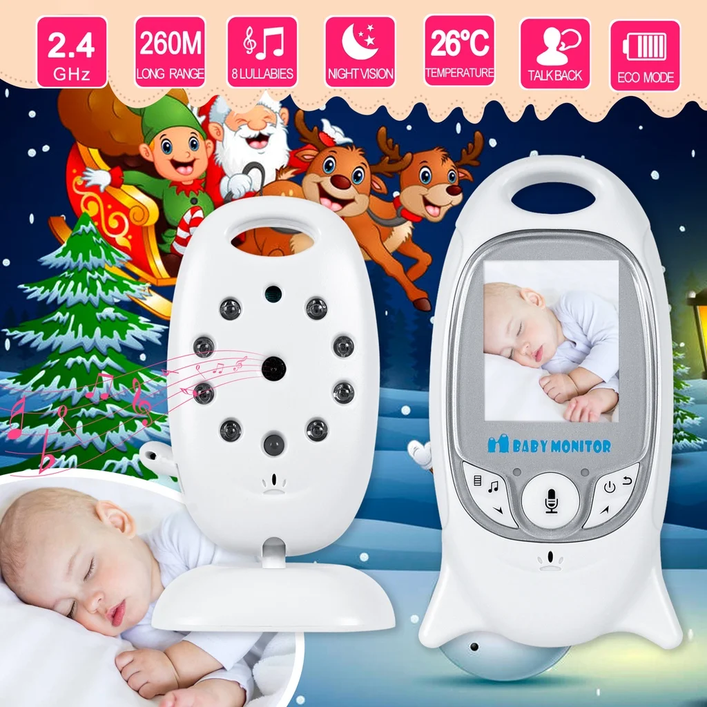 

VB601 Video Baby Monitor Wireless 2.0'' LCD Babysitter 2 Way Talk Night Vision Temperature Security Nanny Camera 8 Lullabies