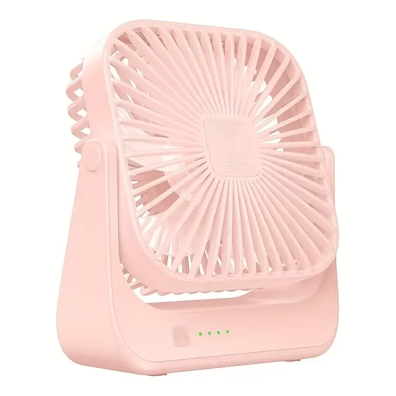 Tragbarer Schreibtischventilator, wiederaufladbar, batteriebetriebener Tischventilator, leiser, dünner persönlicher Ventilator mit Leistungs- und Geschwindigkeitsanzeige für das Büro.