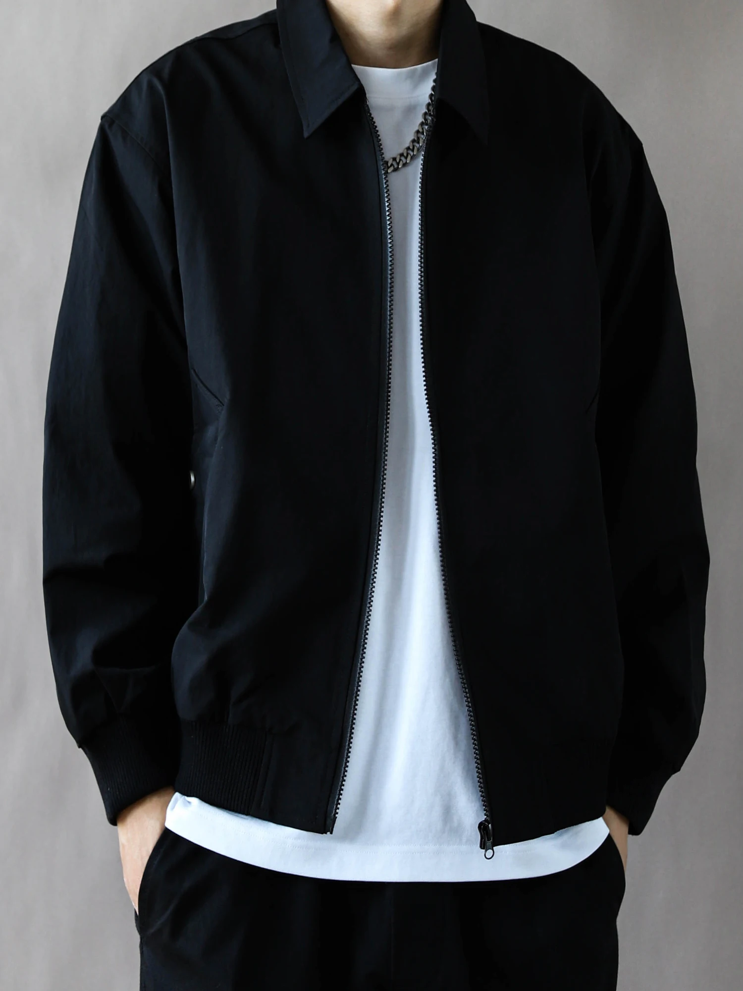 

Ретро-куртка в американском рабочем стиле для мужчин, свободный крой, черная, простая, осенне-зимняя верхняя одежда для молодежи, новинка