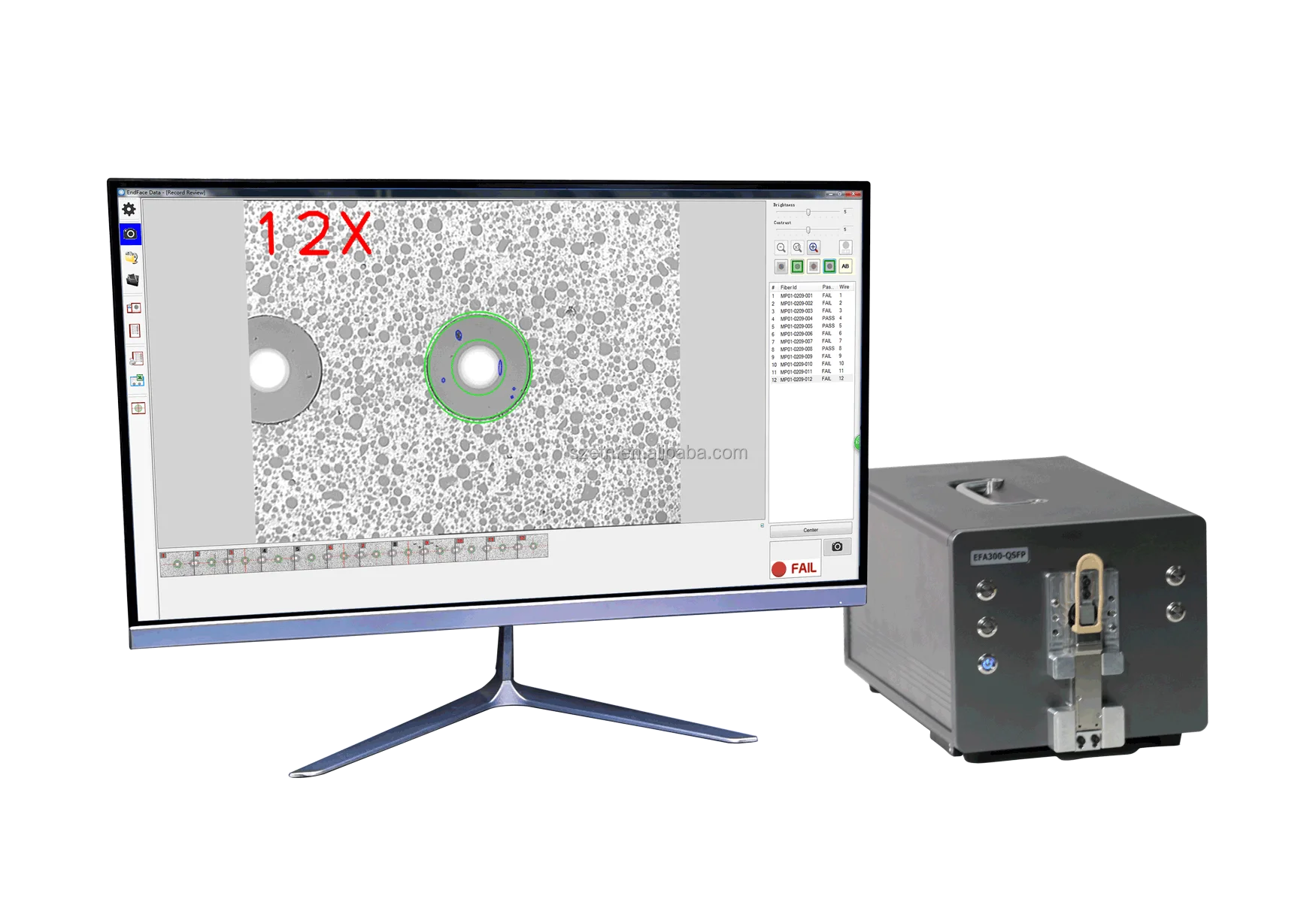 Producer in China Detects 8~72-core MPO Connectors, Automatically Measures and Determines with End Face Detector. AA