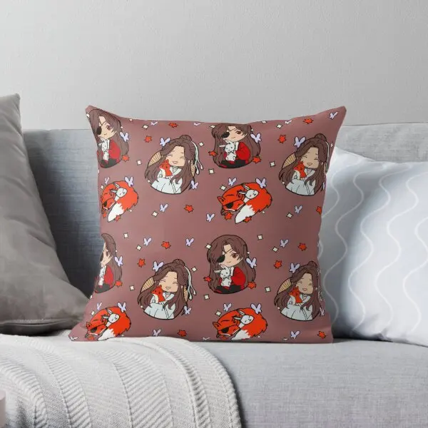 Hualian Tgcf  Printing Throw Pillow Cover Cushion Throw Case Car Anime Hotel Sofa Fashion Square Pillows not include One Side