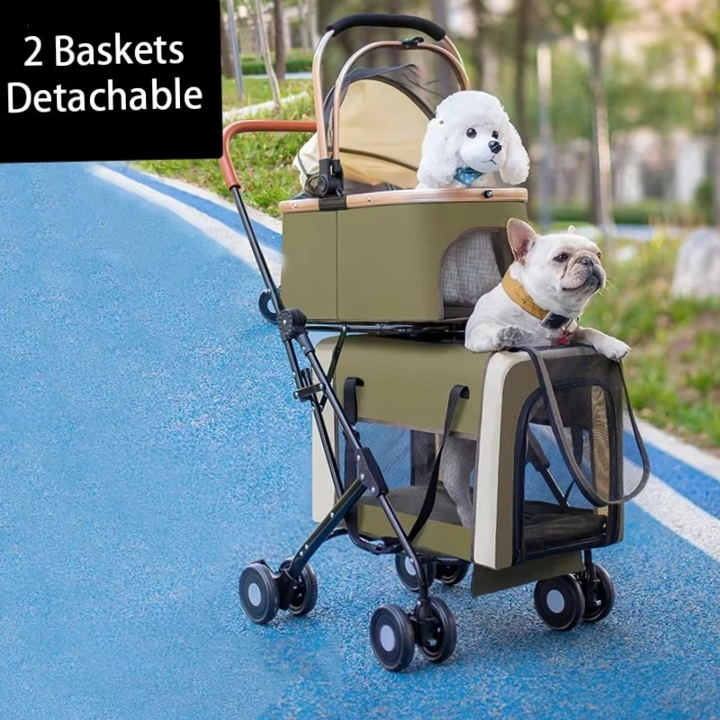 Double Pet Stroller, Aluminum Alloy Large Capacity