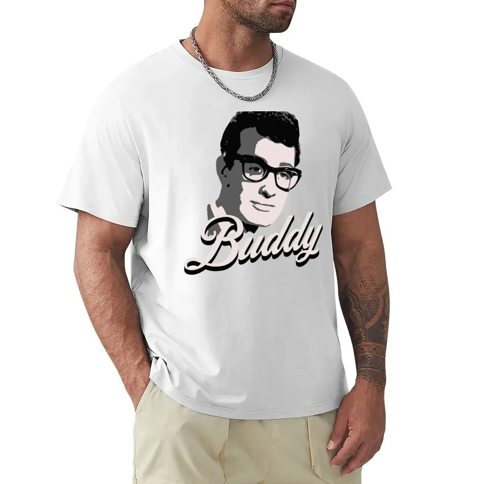 Buddy Holly T-Shirt cute clothes Aesthetic clothing plus size tops boys animal print mens t shirt graphic