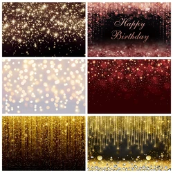 Gold Silver Glitter Bokeh Backdrop Black Golden Shiny Dot Birthday Party Photography Background Decor Custom Photo Studio Props